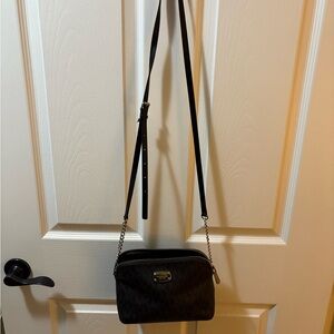Michael Kors Black Textured Bag with Silver Accents